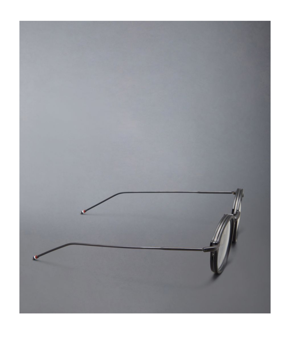 Thom Browne Round Frame Flat Mirror In Black