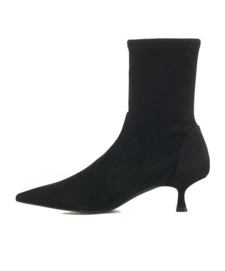 Stuart Weitzman Naomi Stretch Suede Ankle Booties In Black