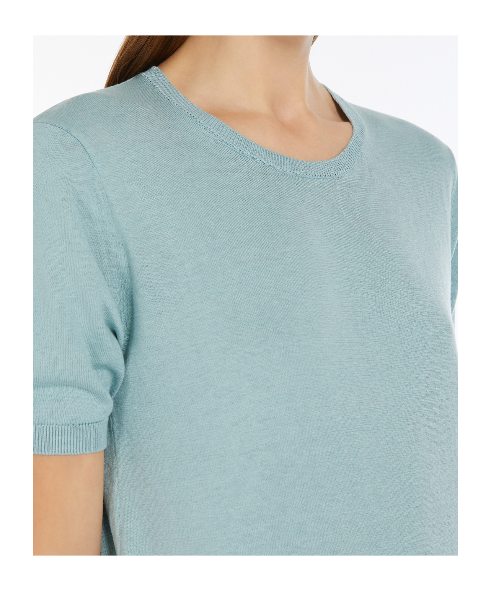 Weekend Max Mara Short-sleeved Knitted T-shirt In Blue