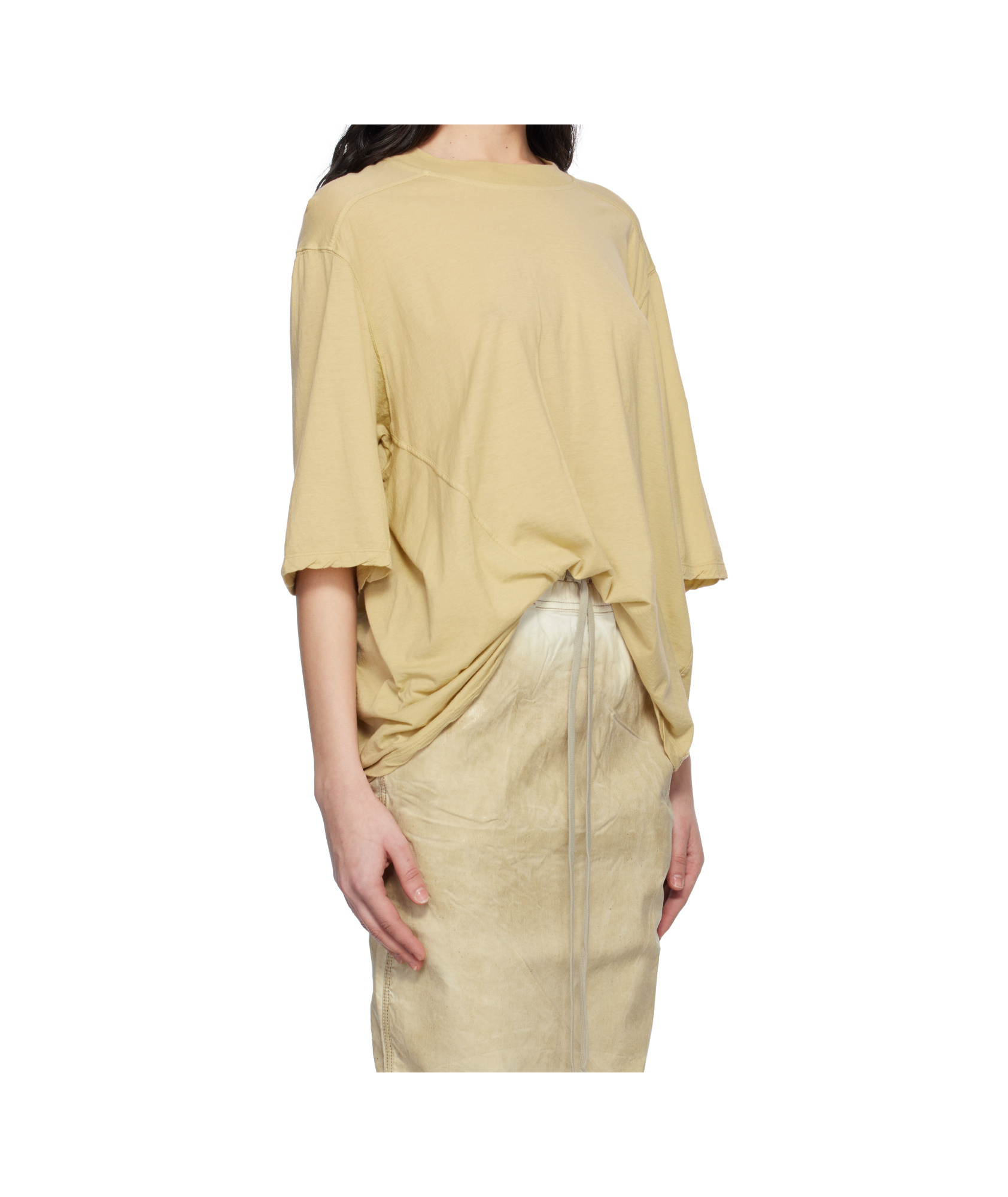 Rick Owens Drkshdw Beige Hollywood Walrus T-shirt In Nude