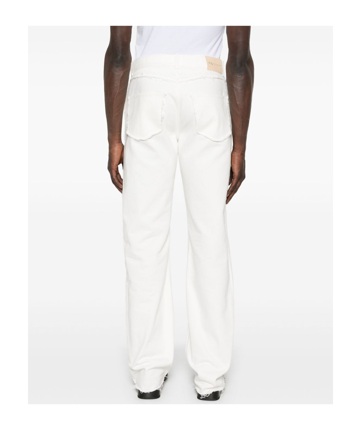 Alexander Mcqueen High Waist 5 Pockets Belt Loops Trousers In White
