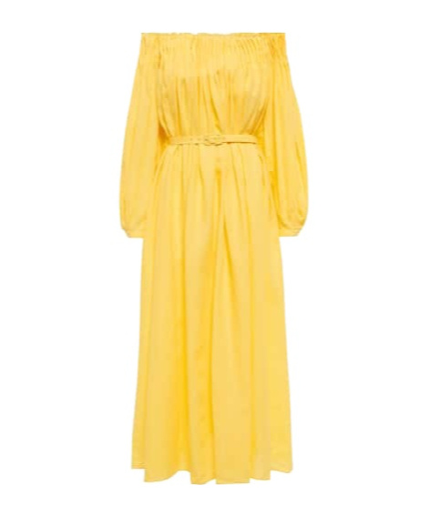 Gabriela Hearst Off Shoulder Dress In Yellow