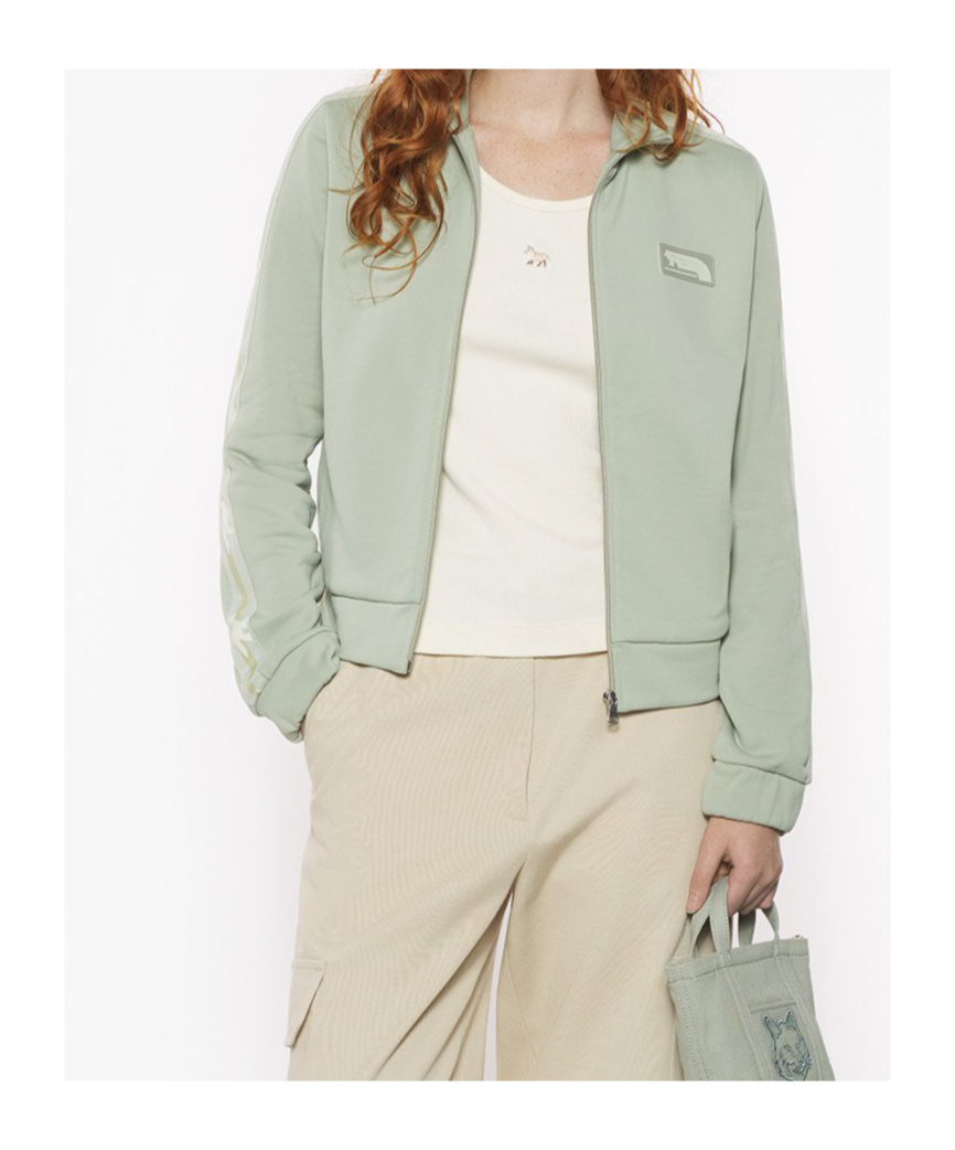 Maison Kitsuné Flash Fox Zipped Blouson In Green