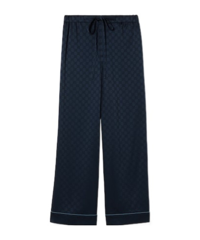 Gucci High-waisted Tweed Cropped Trousers In Blue