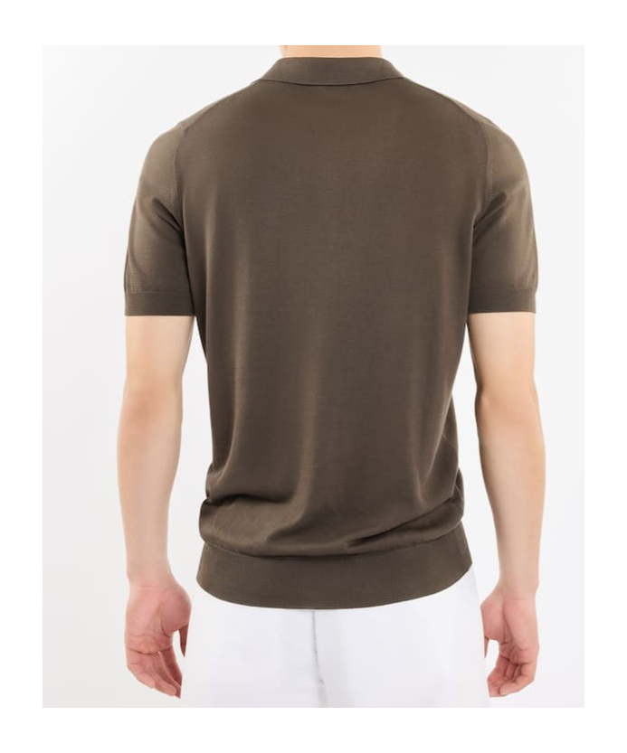 Fay Short-sleeve Polo Shirt With Classic Collar In Brown