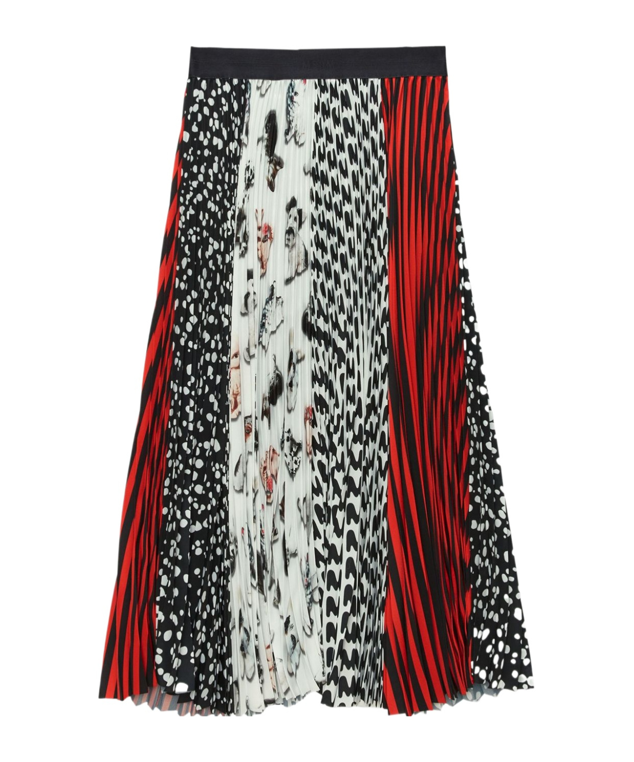Msgm Patchwork-print Skirt In Multi