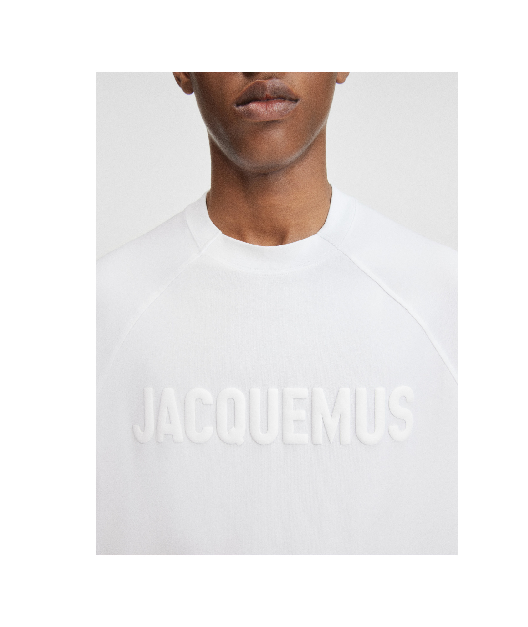 Jacquemus Typo Logo Crewneck T-shirt In White