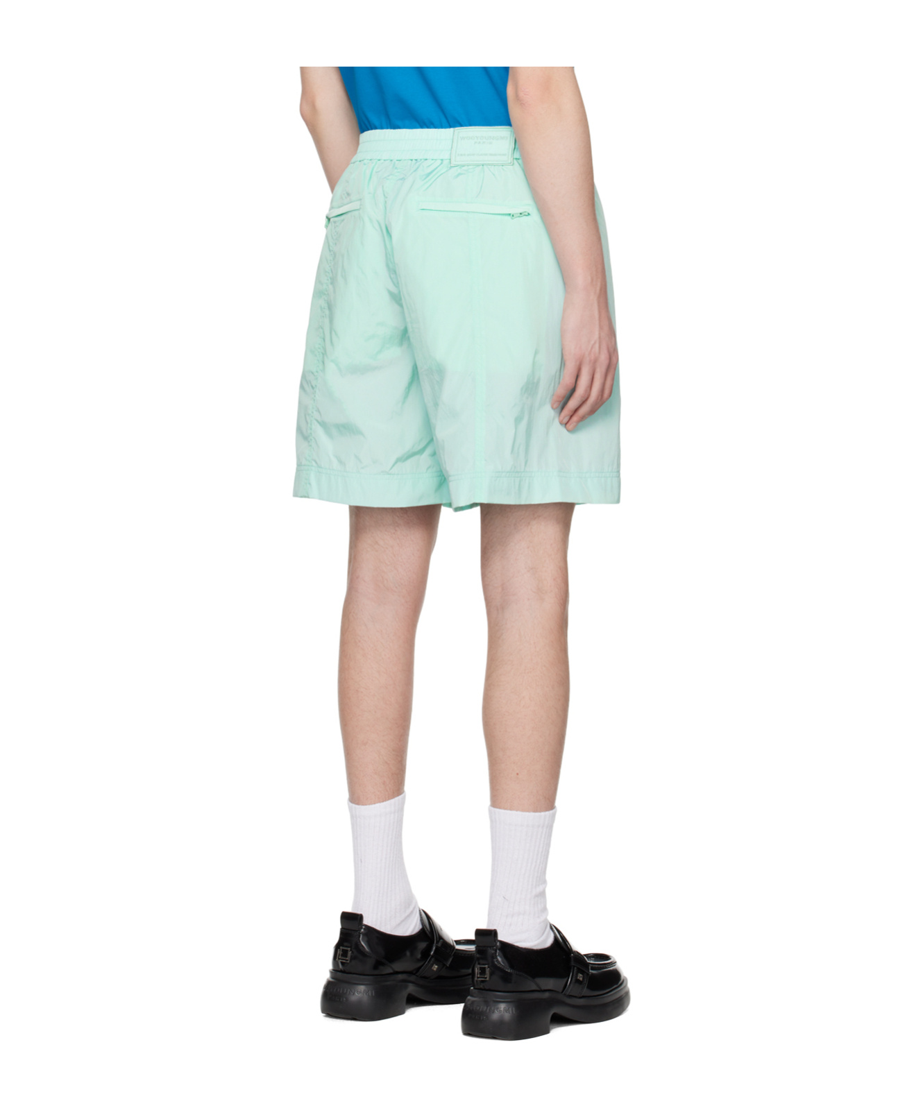 Wooyoungmi Blue Paneled Shorts In Blue
