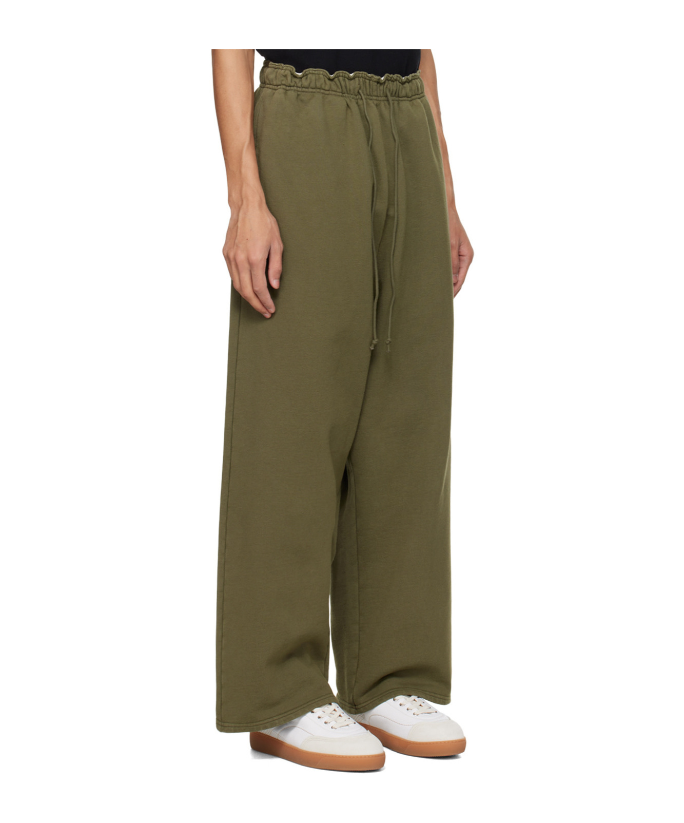 Hed Mayner Elastic Waist Casual Pants In Green
