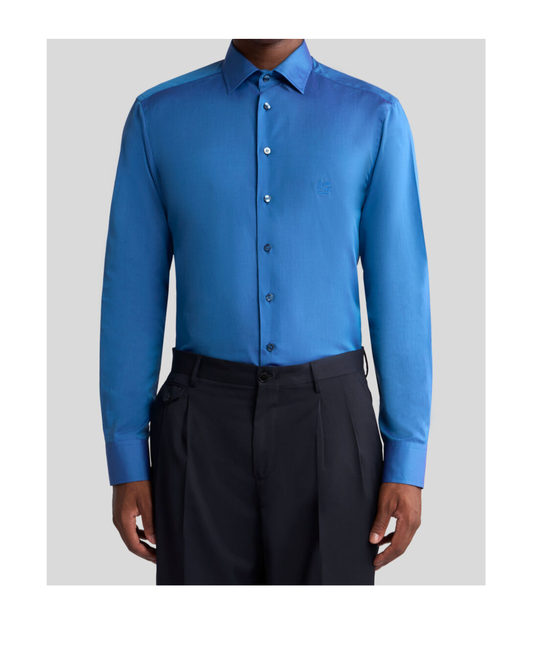Etro Shirt With Pegaso Embroidery In Blue
