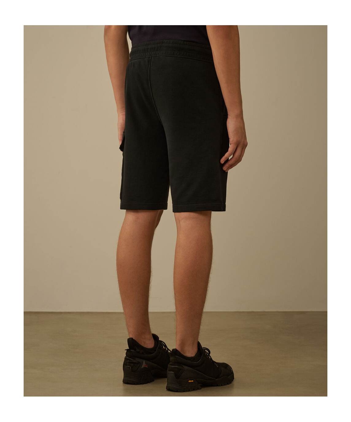 C.p. Company Relaxed Fit Cargo Shorts With Drawstring Waistband In Black