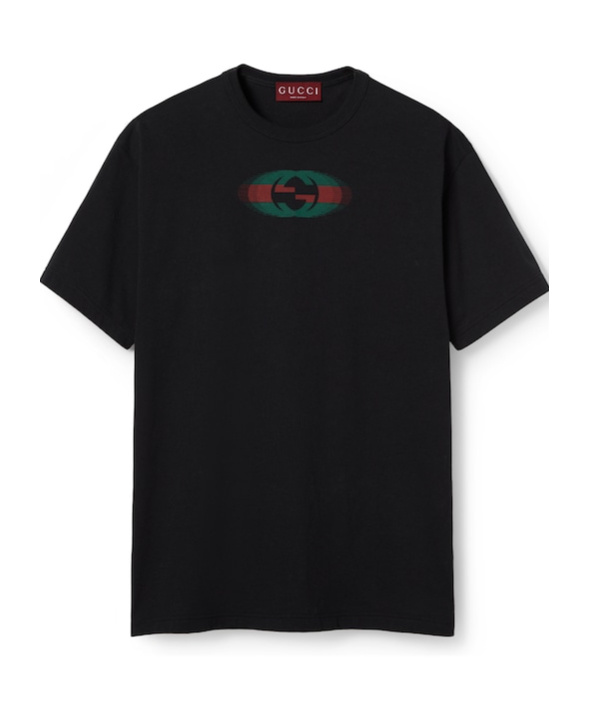Gucci Mens Black Mc Brand-print Crew-neck Regular-fit Cotton-jersey T-shirt In Black