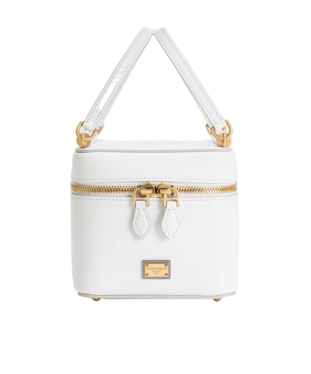 Dolce & Gabbana Sicily Leather Handbag With Iconic Logo Plate In White