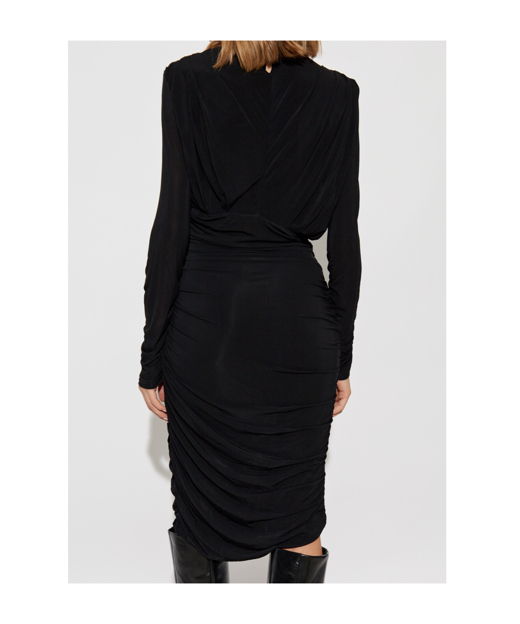 Isabel Marant Georgia Ruched Draped Stretch-jersey Mini Dress In Black