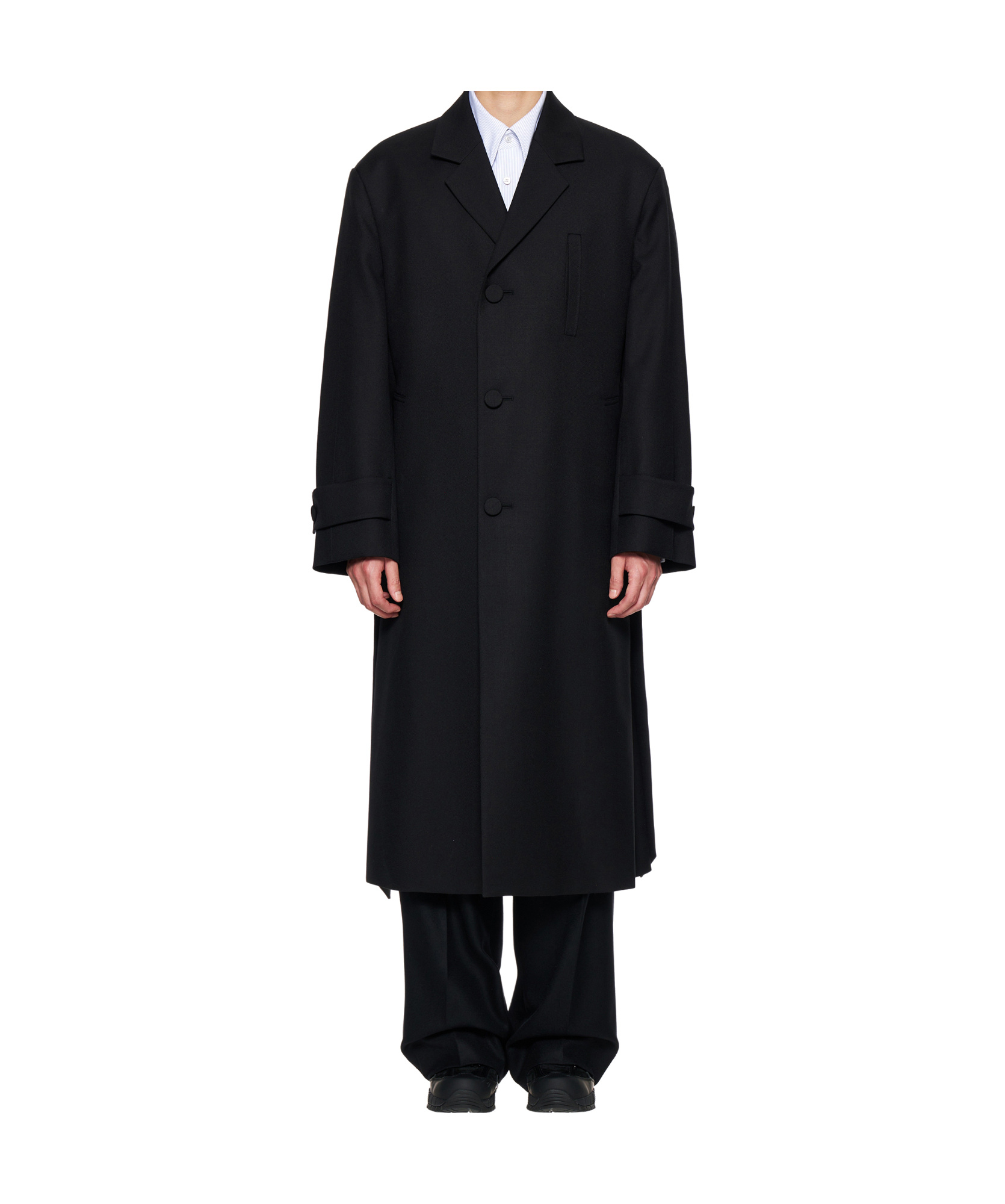 Wooyoungmi Single-breasted Wool Coat In Black