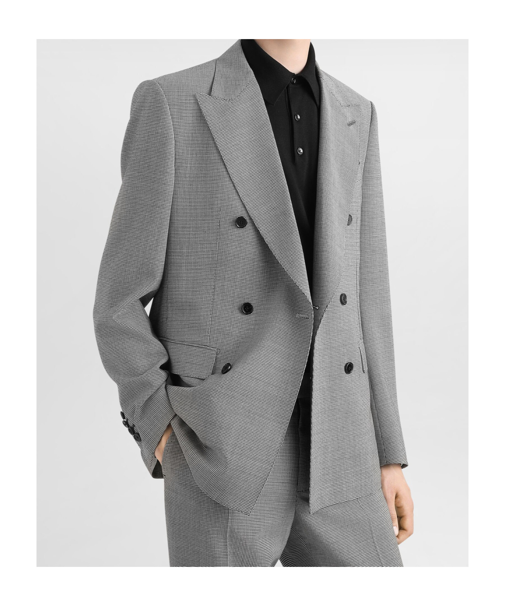 Dolce & Gabbana Houndstooth-pattern Blazer In Gray