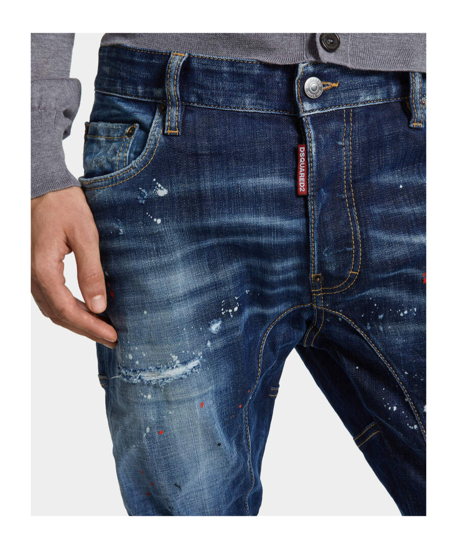 Dsquared2 Dsquared Men Slim Jeans With A Lived-in Effect In Blue