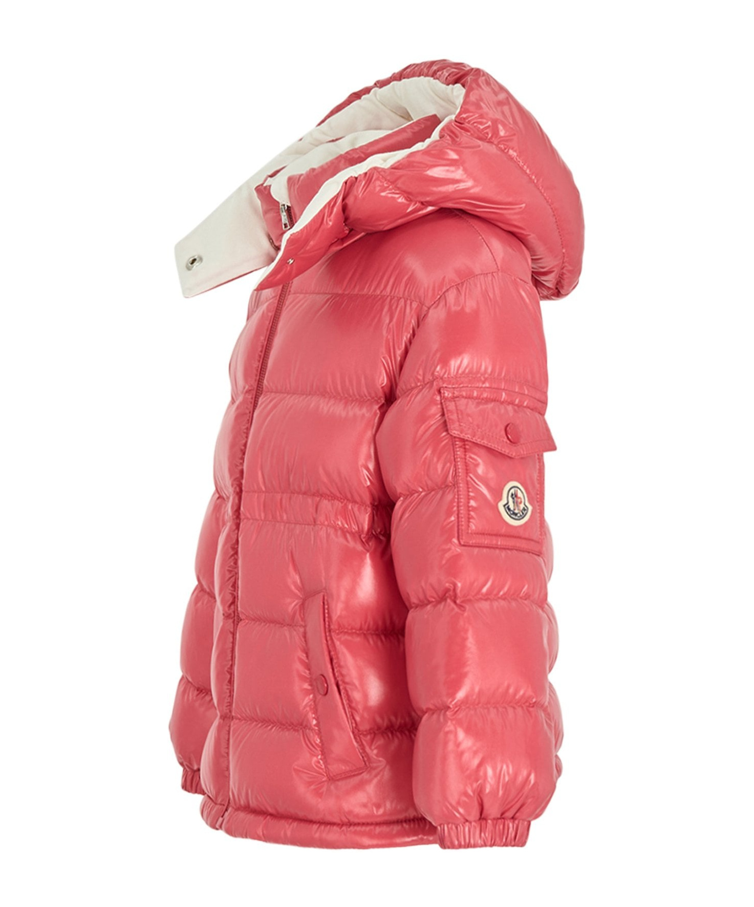 Moncler Long Sleeve Cotton Coat In Red