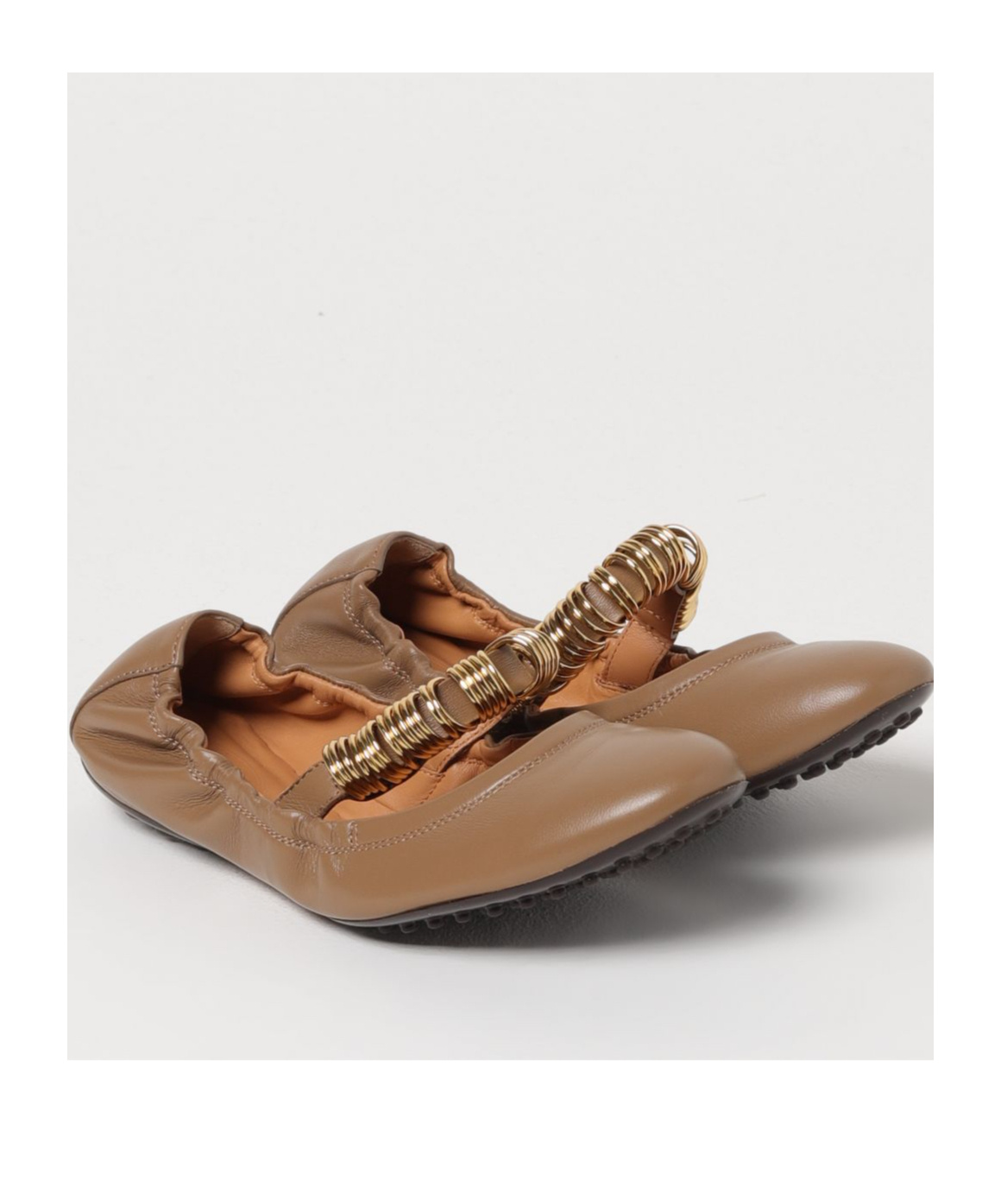 Tod's Round Toe Ballet Shoes In Brown