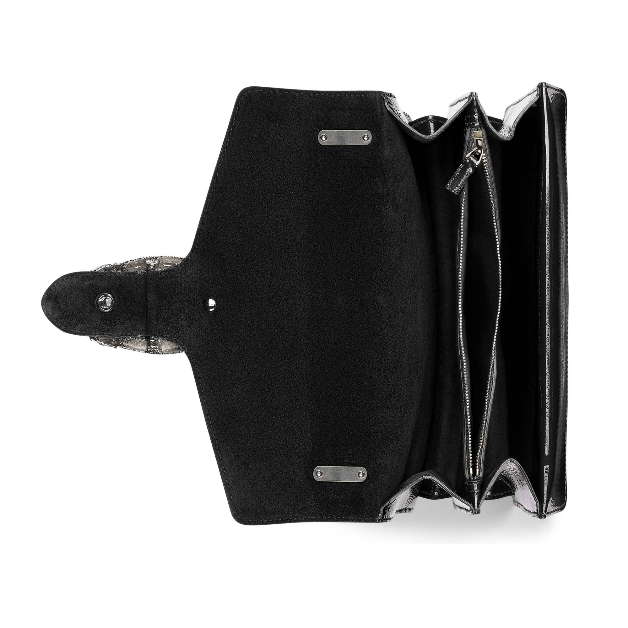 Gucci Dionysus Medium Patent Leather Shoulder Bag In Black
