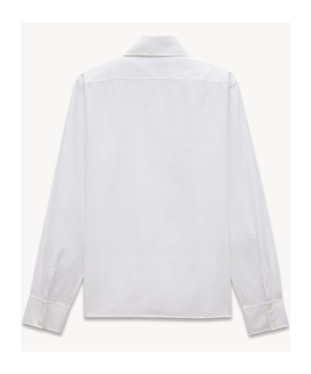 Saint Laurent Long-sleeve Cotton Shirt In White
