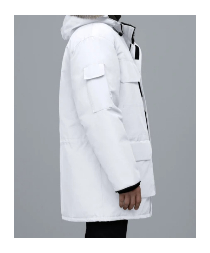 Shop Canada Goose Zippered Down Jacket In White