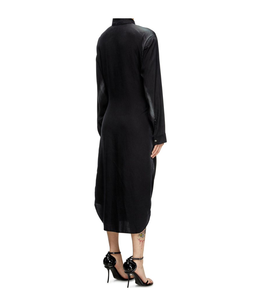 Diesel Long Sleeve Dress In Black