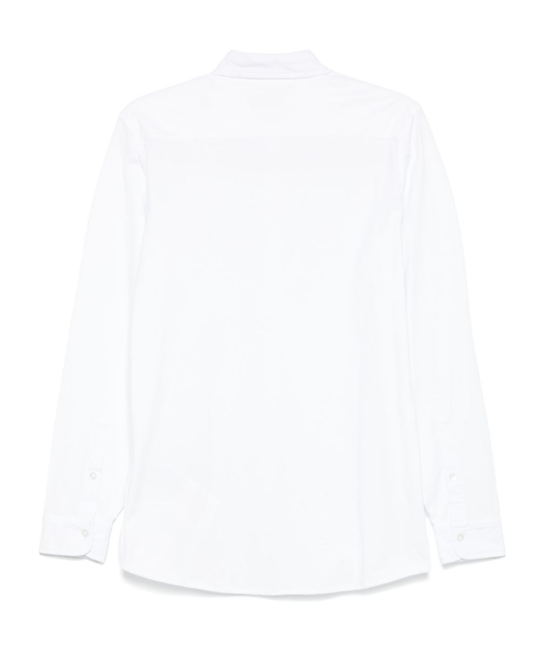 Fay Long-sleeve White Jersey Shirt With Embroidered Logo In White