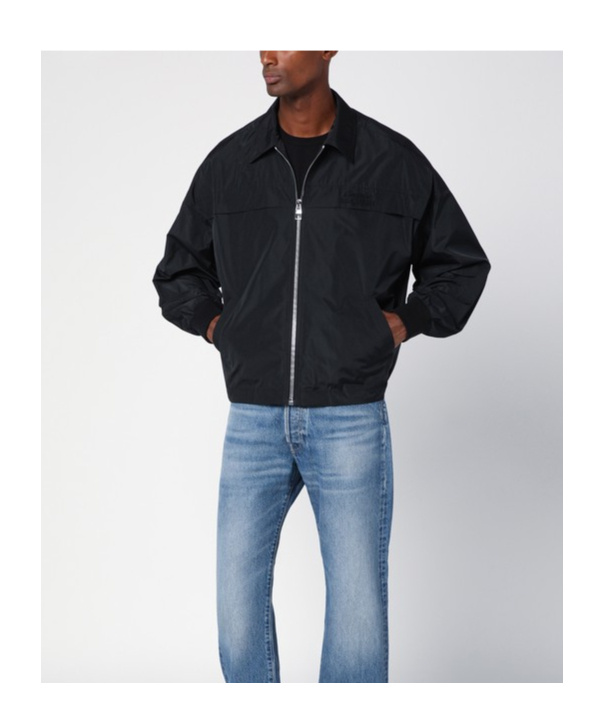 Alexander Mcqueen Logo-embroidered Zip-up Jacket In Black