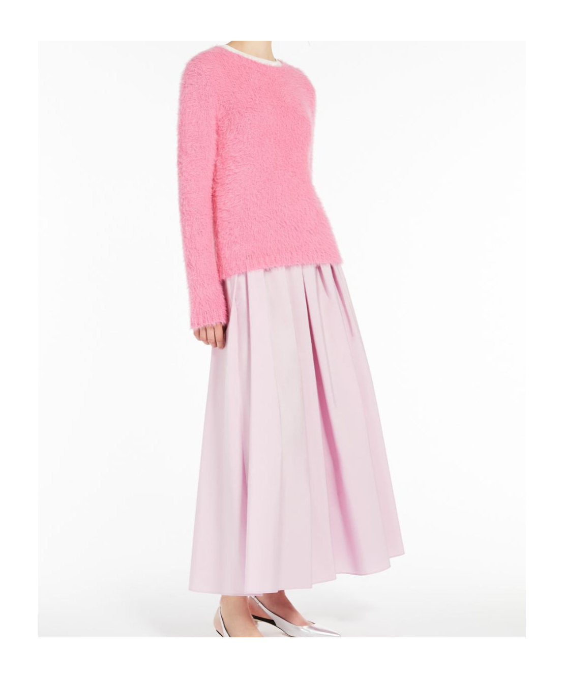 Weekend Max Mara Round-neck And Long-sleeved Sweater In Pink