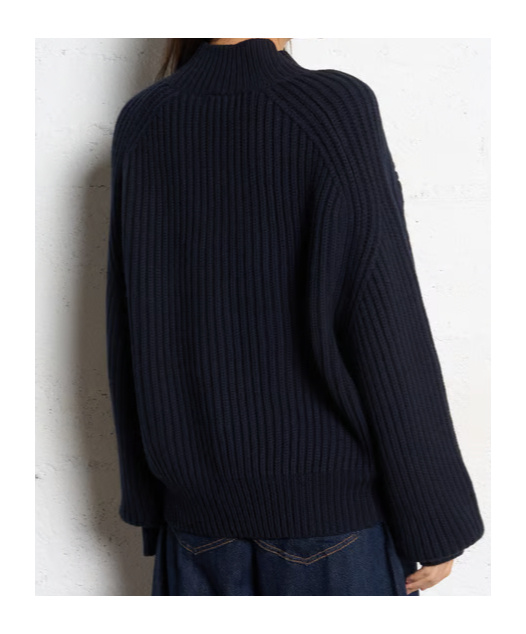 Soeur Oversized High-neck Merino Wool Sweater In Black