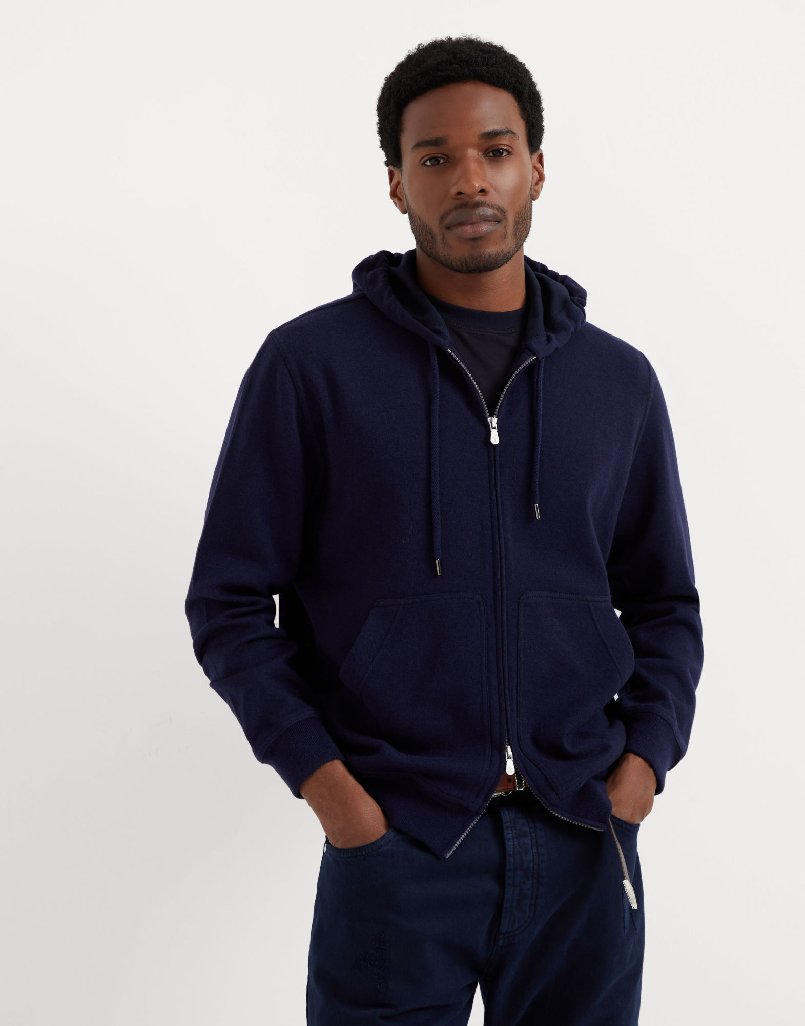 Brunello Cucinelli Long-sleeve Cashmere Hoodie In Black