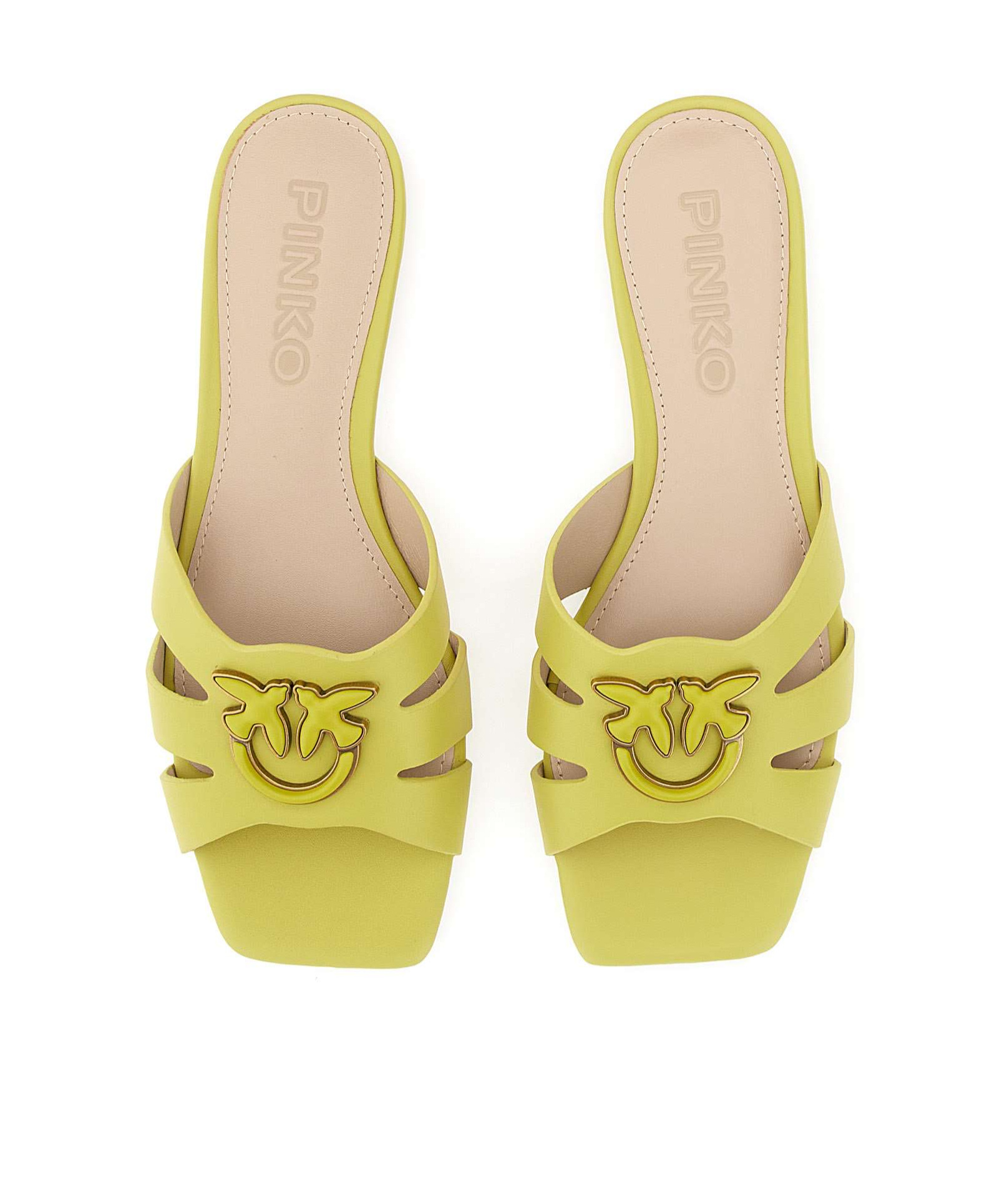 Shop Pinko Love Birds-motif Sandals In Green