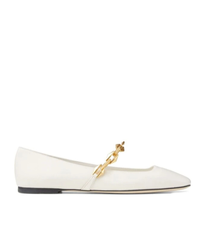 Jimmy Choo Embossed Lizard Leather Diamond Tilda In White