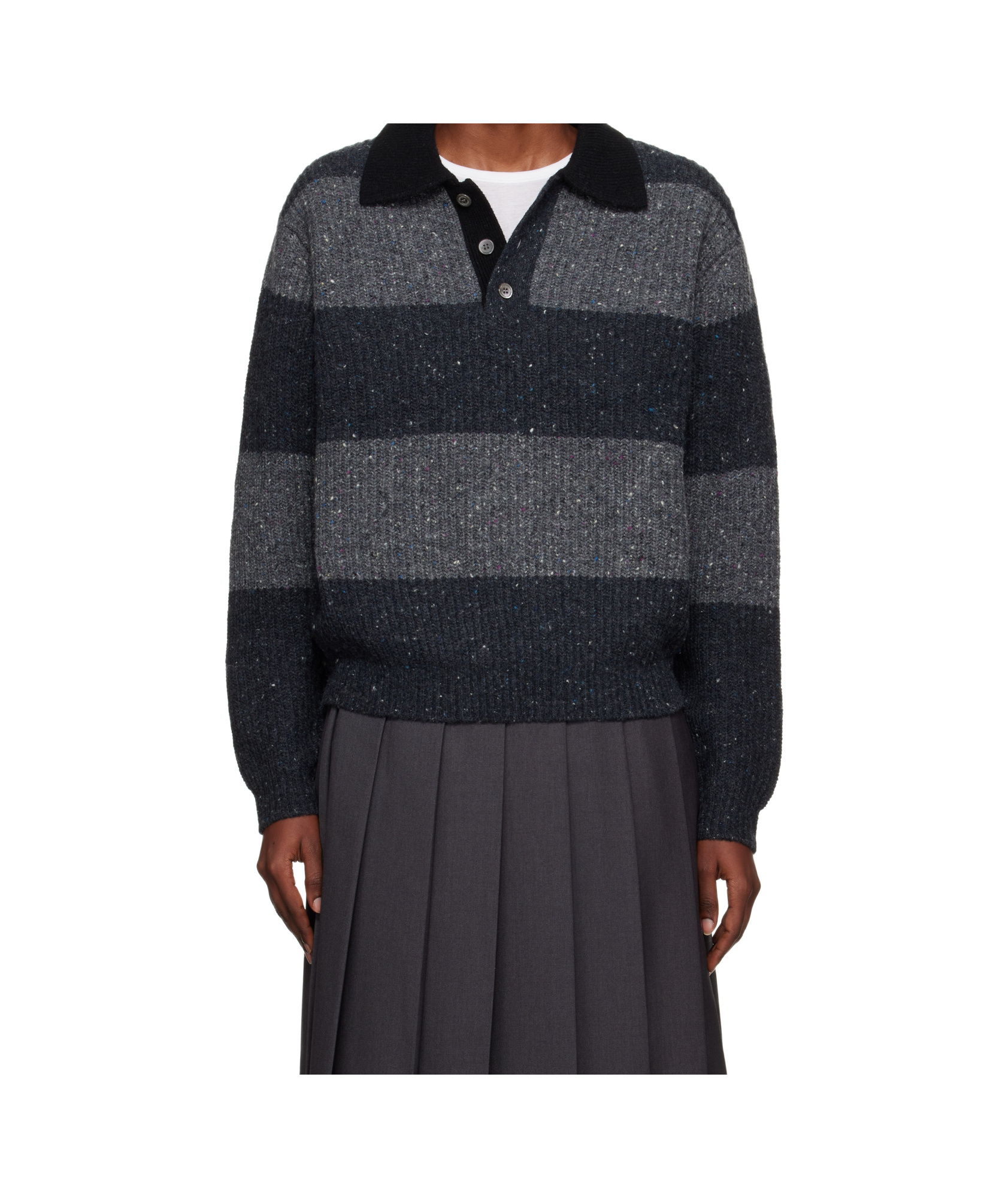 Dunst Striped Sweater In Gray