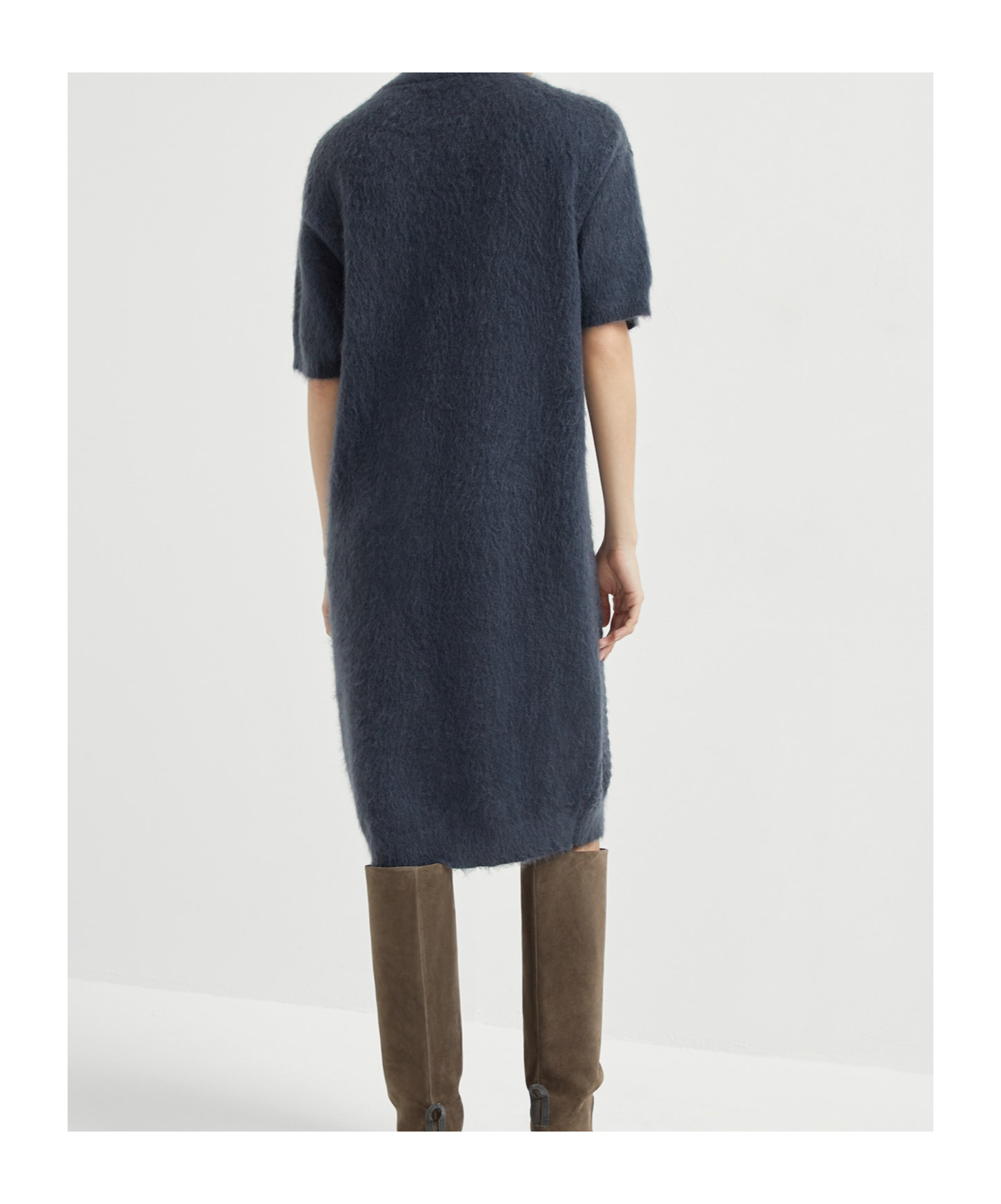 Brunello Cucinelli Croc-motif Sequin Dress In Black