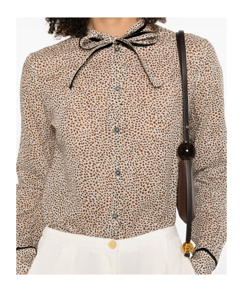 Forte Forte Les Petits Pois Shirt In Voile With Bow Detail