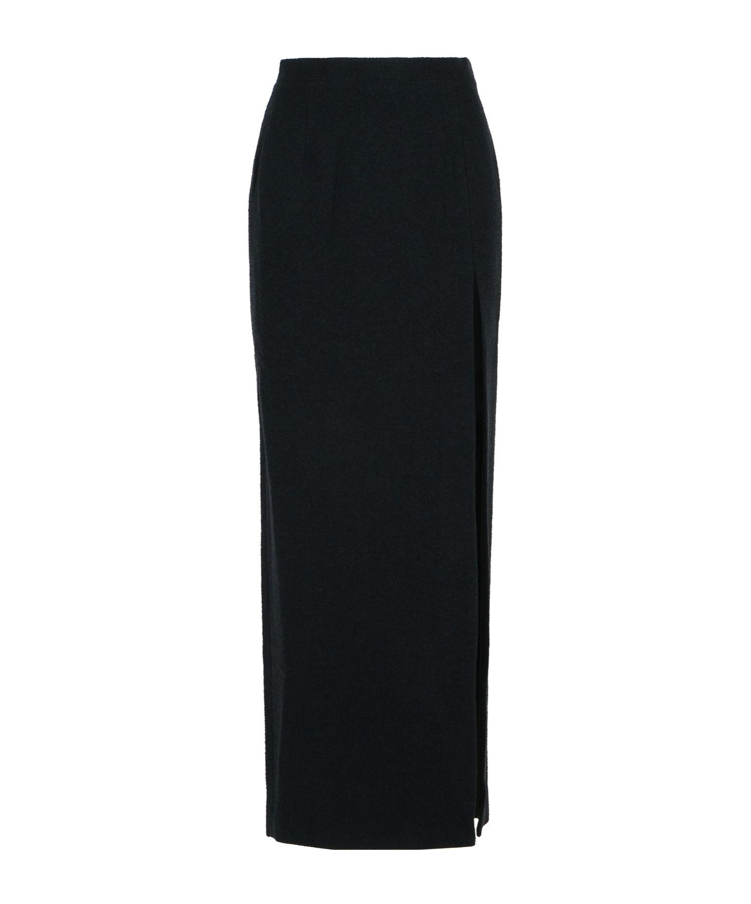 Alessandra Rich Long Skirt In Black Virgin Wool Blend Women In Black