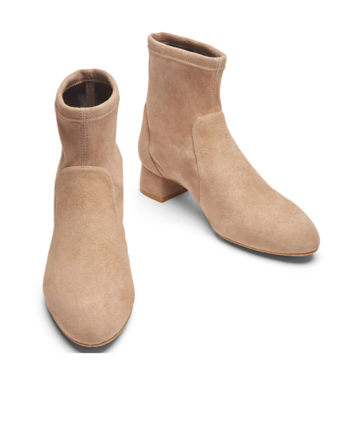 Shop Stuart Weitzman 35mm Grace Sock Ankle Boots In Nude