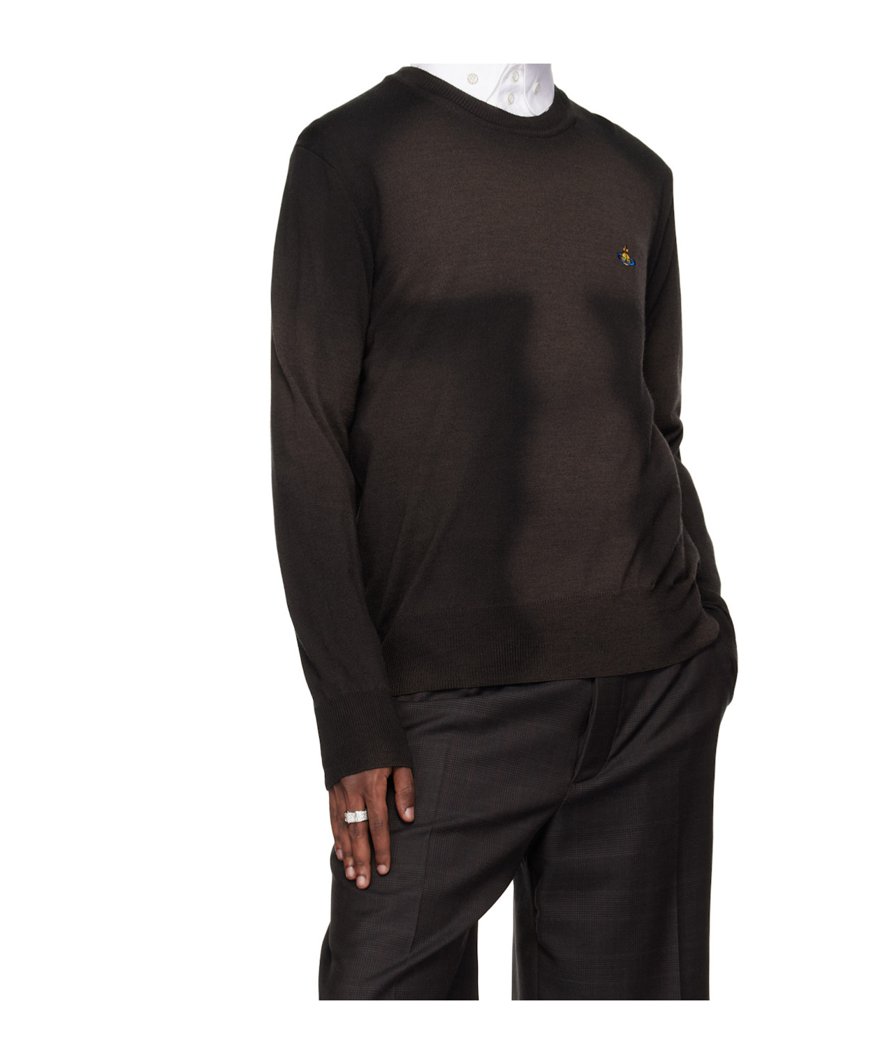 Vivienne Westwood Brown Sean Round Neck Sweater In Black