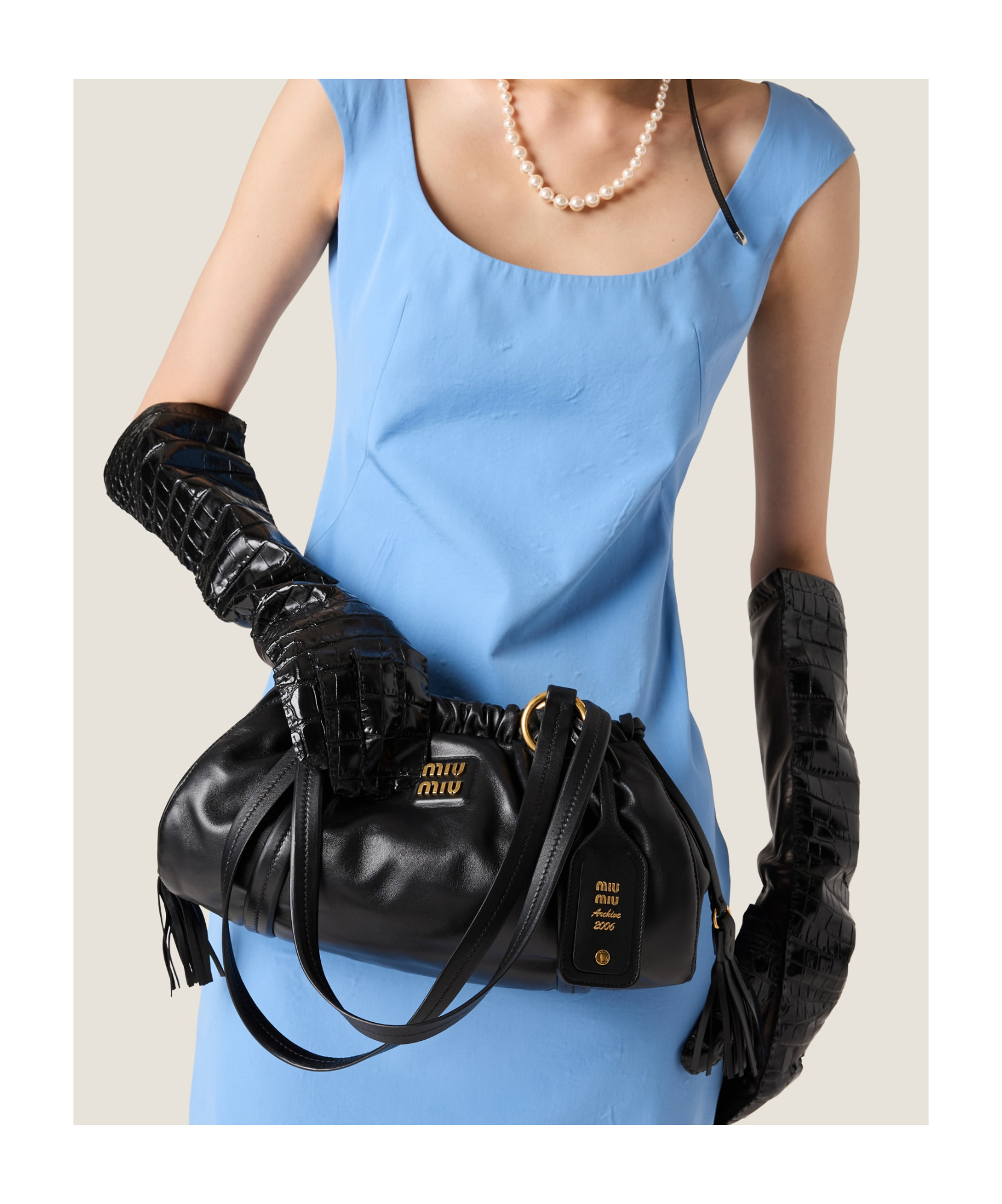 Miu Miu Joie Shoulder Bag In Black