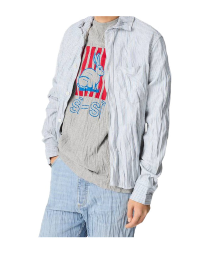 Bottega Veneta Graphic Rabbit-print Crushed Cotton Jersey T-shirt In Gray