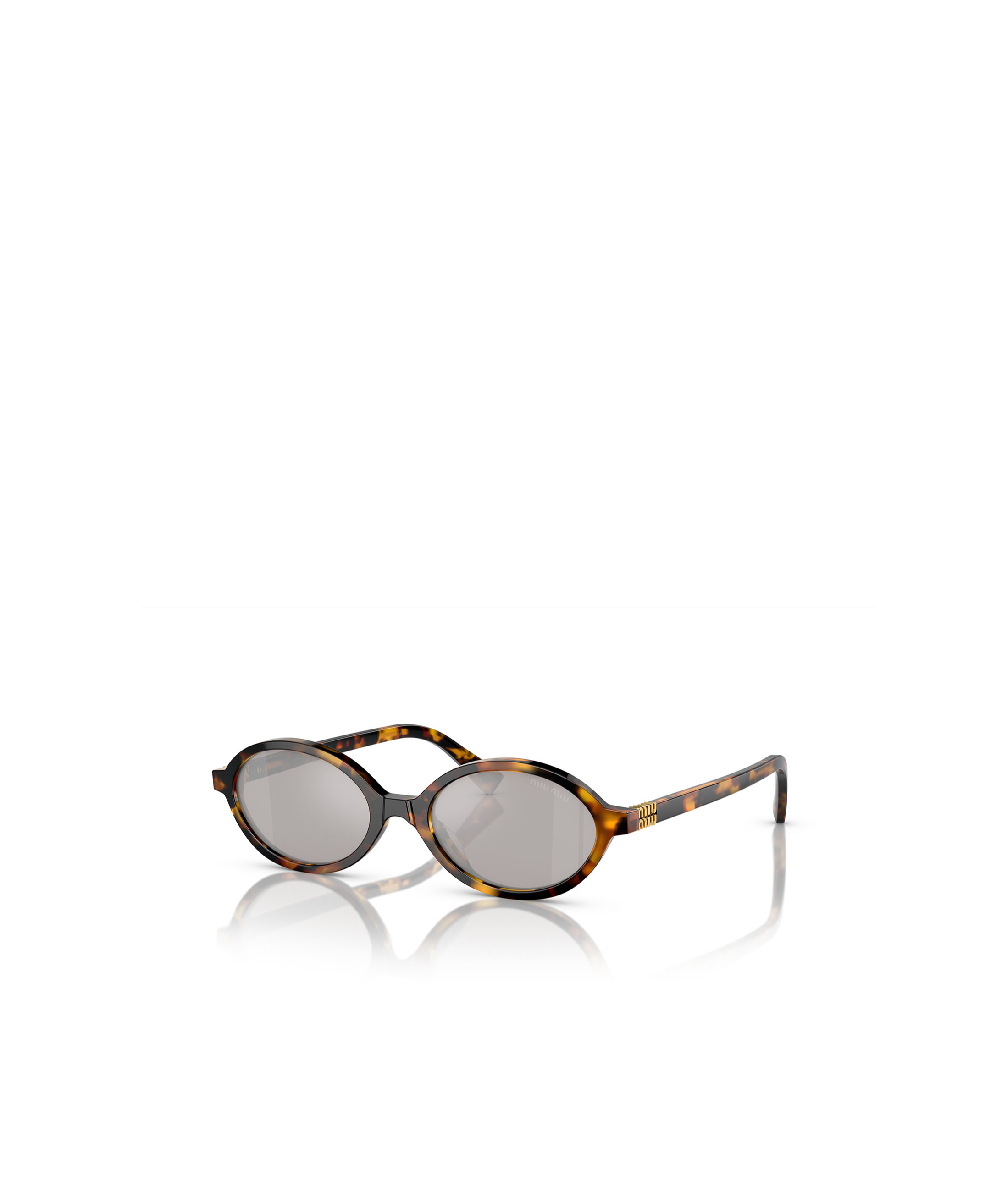 Miu Miu Brown Miu Regard Oval-frame Sunglasses In Gray