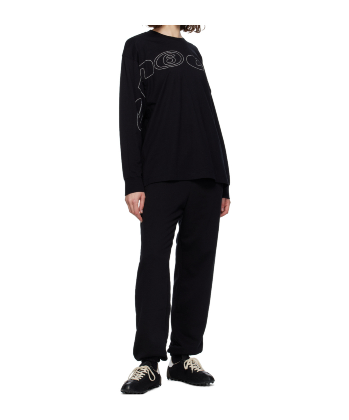 Mm6 Maison Margiela Long Sleeve T-shirt In Black