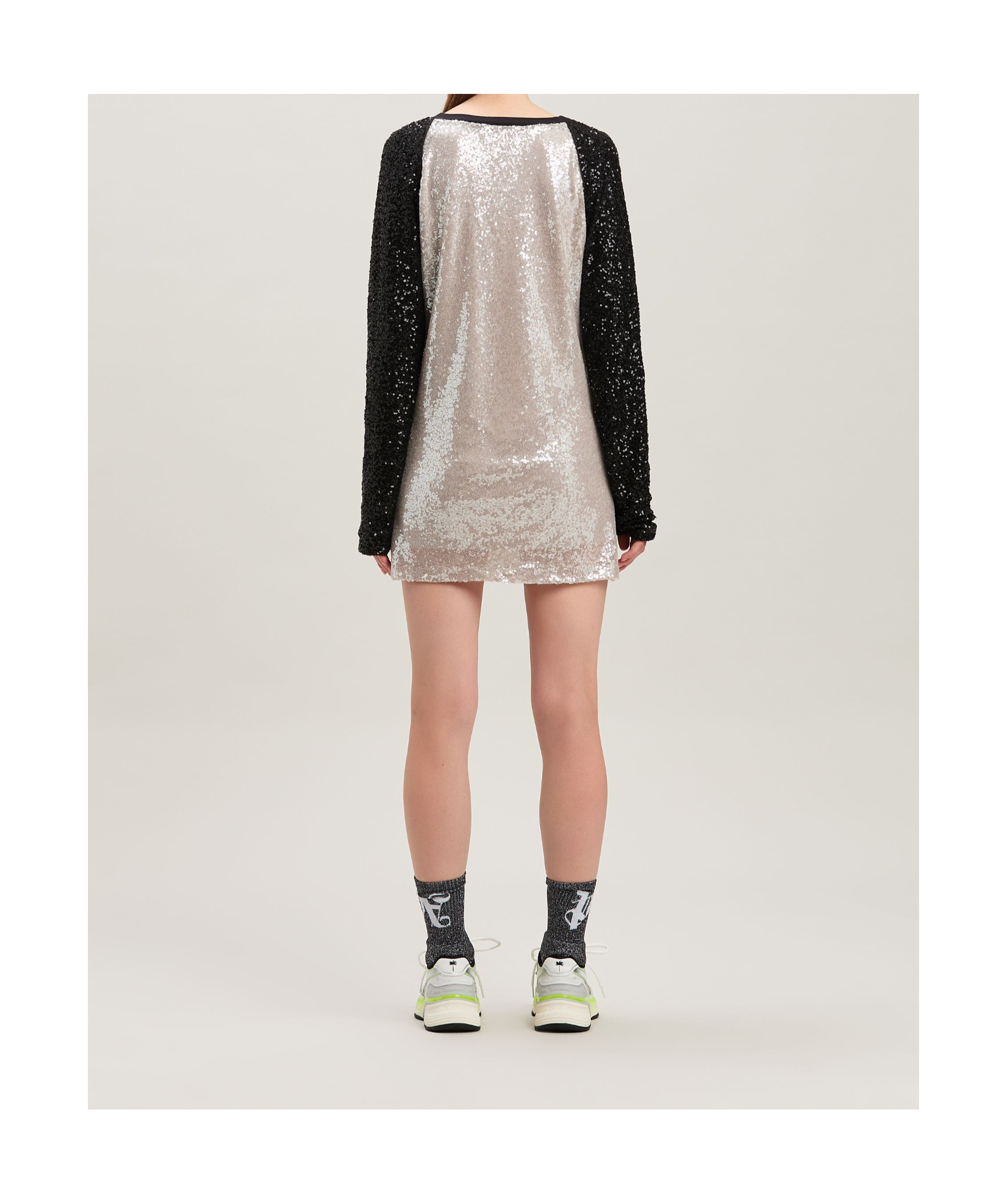 PALM ANGELS PALM ANGELS COLLEGE PALM SEQUIN EMBELLISHED MINI DRESS
