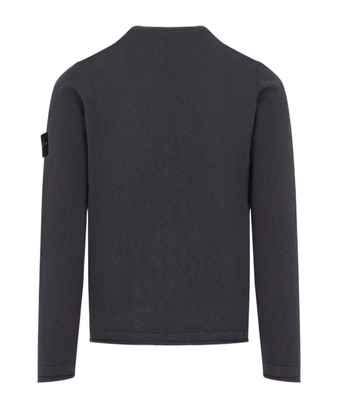 Stone Island Organic Cotton Crew Neck Sweater With English Ribs Knitwear Blue In Gray