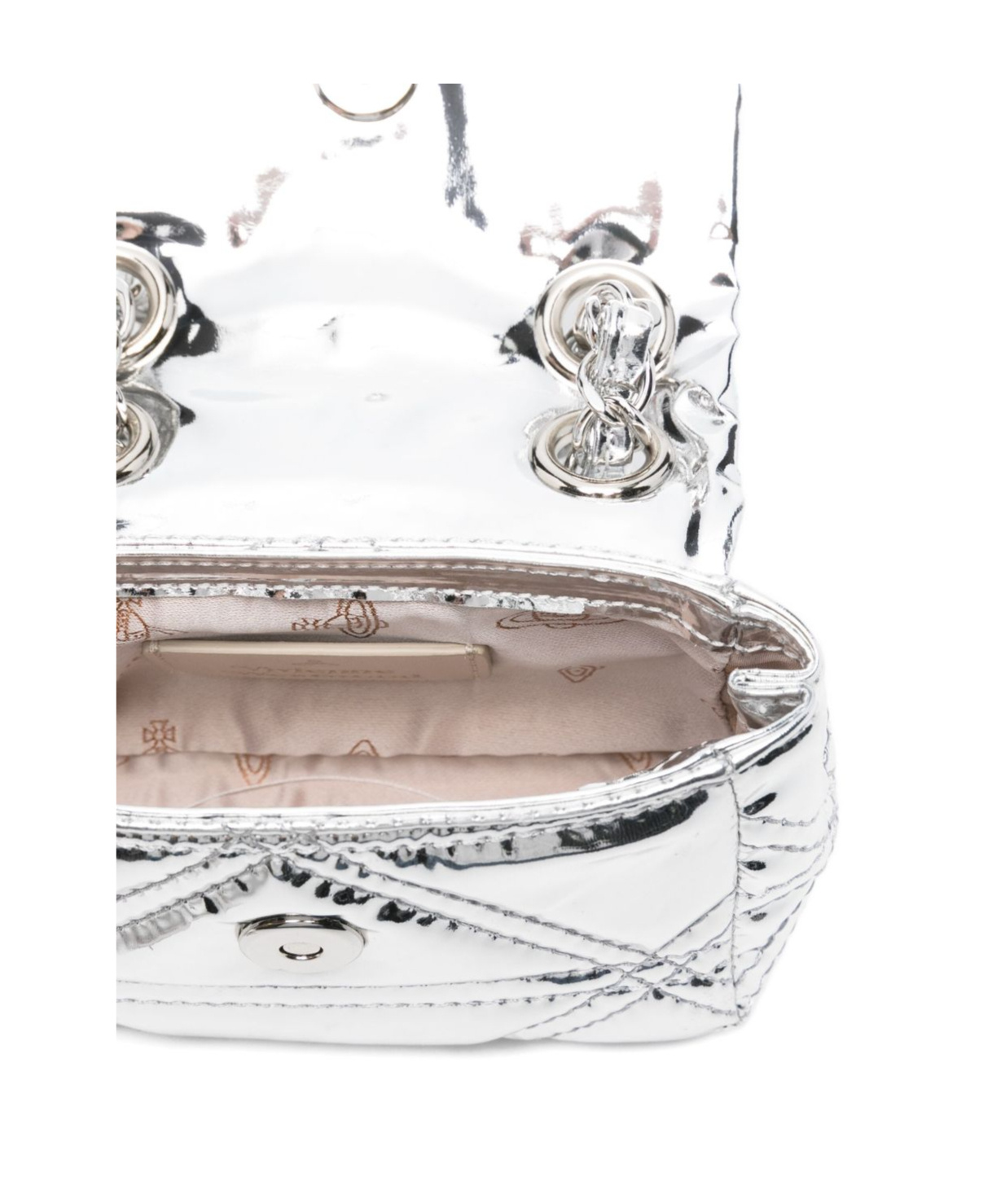 Vivienne Westwood Vinnie Quilted Mini Bag In Silver