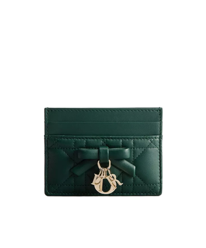 Dior Lady  Freesia Card Holder In Green