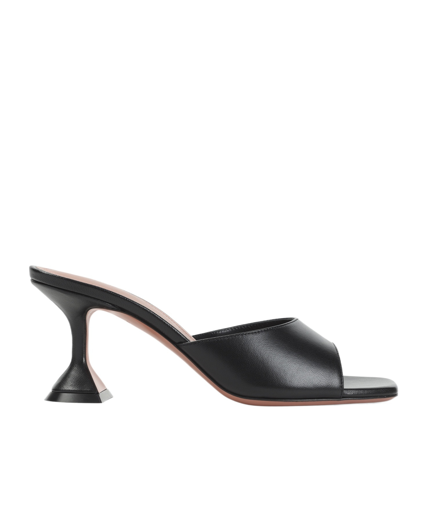 Amina Muaddi Black Nappa Leather Lupita 70 Slippers In Multi