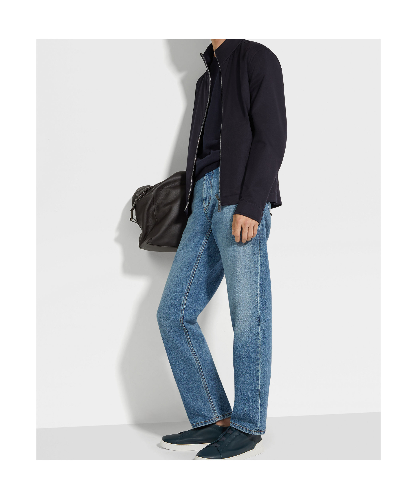 Zegna Blouson Motorin 100cc En Microfibre In Black